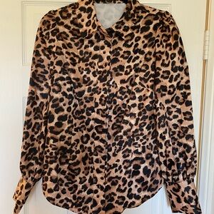 Boston Proper Leopard Print Blouse